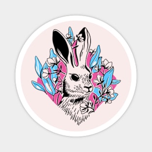 Rabbit Floral Cute Magnet